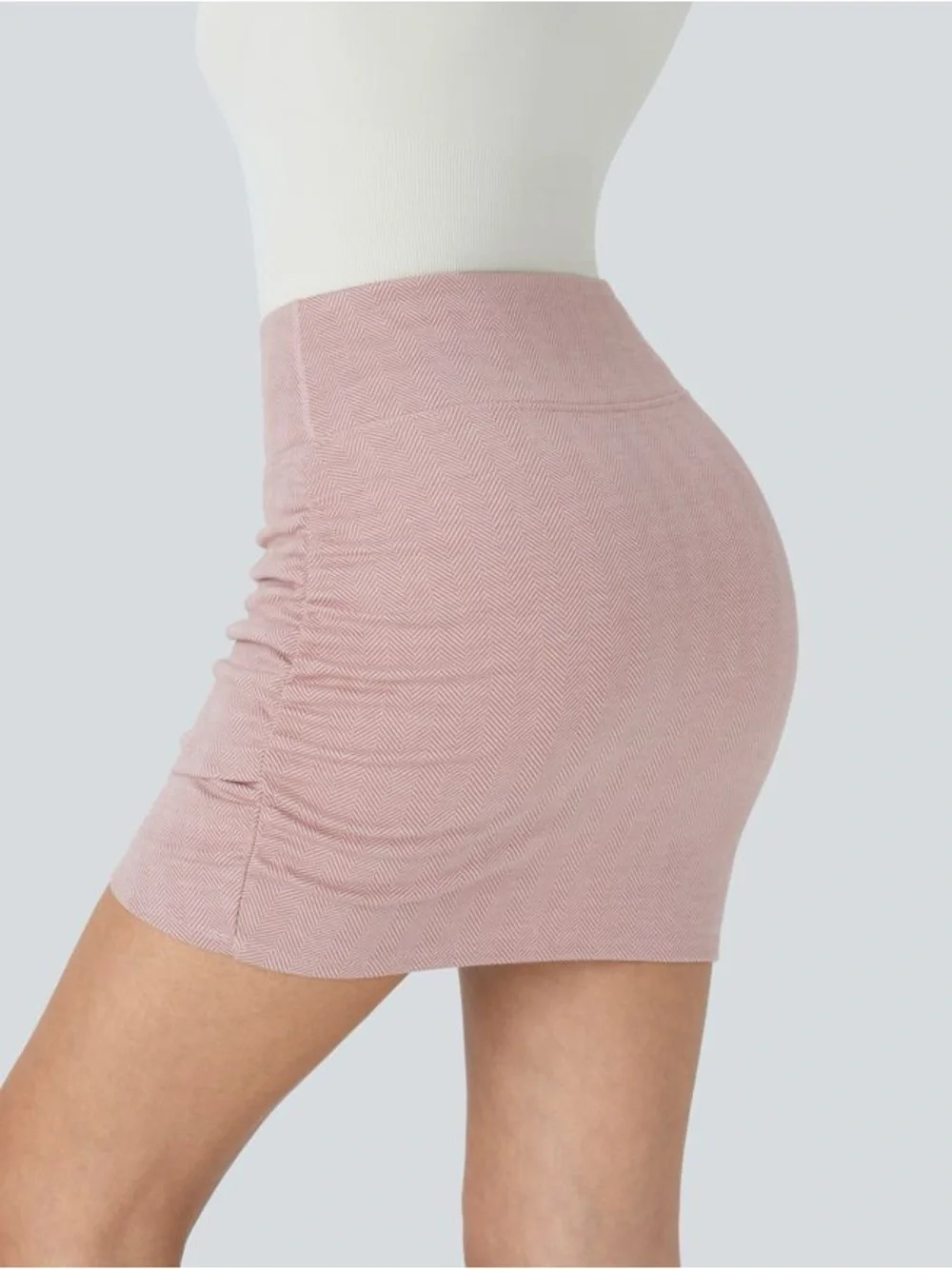 Halara High Waisted Ruched 2-in-1 Herringbone Skort medium NWOT - Picture 2 of 10